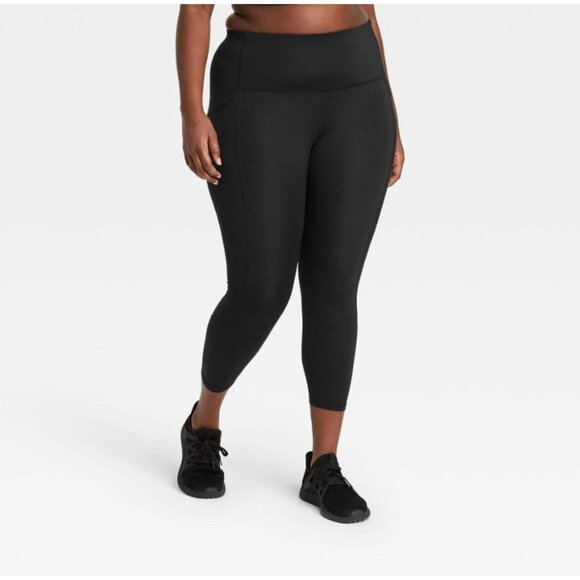 All in Motion Women's Plus Size Sculpted High-Rise 7/8 Leggings 24" Black 3X - Picture 2 of 6